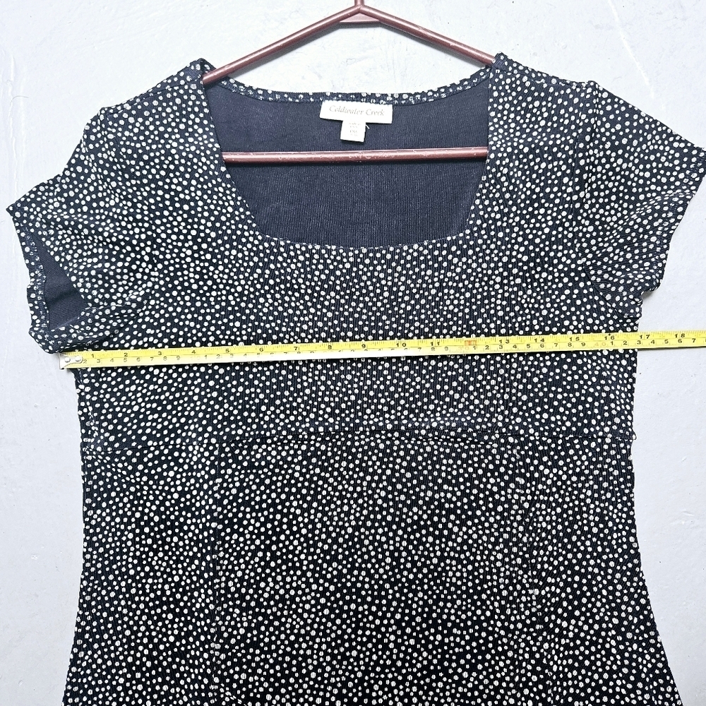 Vintage Coldwater Creek Iron free Empire Waist maxi Flowy Polka sz M 90s Dress - Picture 7 of 11